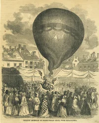 Ballon Ascension af Mademoiselle Delon, fra Philadelphia
