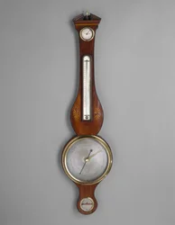 Barometer, ca. 1801-1804 (mahognifiner og uidentificeret indlæg; gran og kornel)
