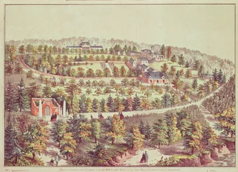 Fugleperspektiv af Mount Vernon, 1859