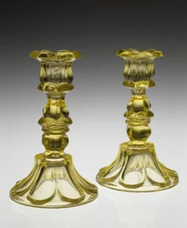 Lysestager, ca. 1840-1855 (blyglas)