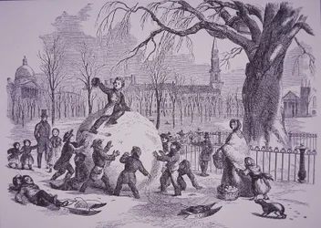 Julesnebold, scene på Boston Common
