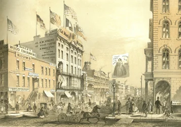 Col. Woods Museum, fra Chicago Illustrated, med litterære beskrivelser af James W. Sheahan, udgivet af Jevne & Almini, Chicago, 1866-67