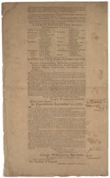Konstitution, første tryk, trykt af Dunlap & Claypoole, 17.-19. september 1787 (se også GLC 695933, GLC 695934 & GLC 695935)