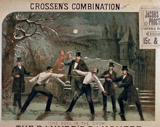 Duel in the Snow, plakat for The Bankers Daughter, med Crossens Combination i hovedrollen i Jacobs & Procter Opera House