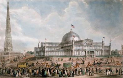 Udvendig udsigt over New York Crystal Palace, 1853