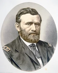 General Ulysses Simpson Grant (1822-85) (litho-farve)