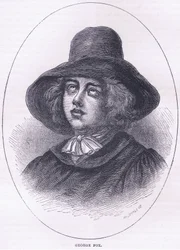 George Fox 1651, illustration fra Cassells History of the United States pub. af Petter & Galpin c.1890