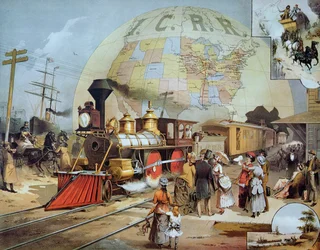 Illinois Central Railroad, ca. 1886 (farve litho)