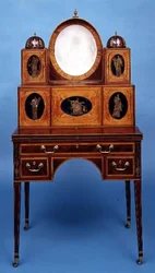 Dame skrivebord, 1795-1810 (mahogni indlagt med satin træ)