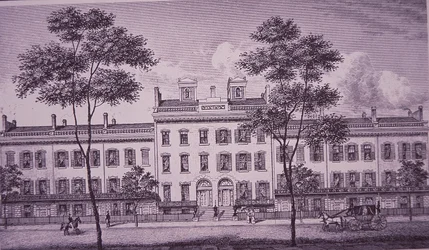 LeRoy Place i 1831, en del af det, der nu er Bleecker Street i Greenwich Village (gravering)