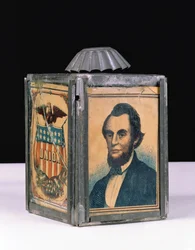Lincoln Lantern brugt til præsidentkampagnen, 1864 (tin og glas med maling)