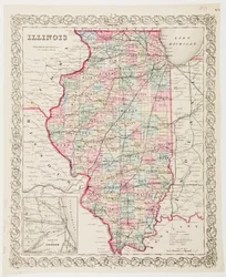 Kort over Illinois