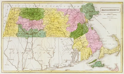 Kort over Massachusetts, fra 