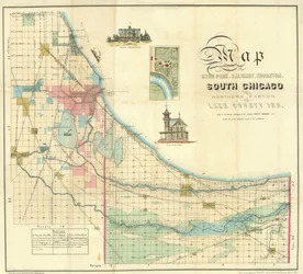 Kort over det sydlige Chicago, 1871