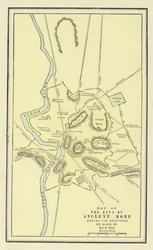 Kort over byen i det antikke Rom under dens storhed, f.Kr. 30-AD 400