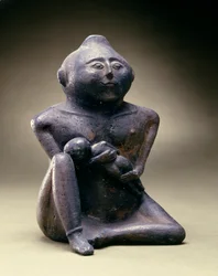 Amme-mor-billede flaske, Cahokia-kultur, Mississippian Period, 1200-1400 (keramik)