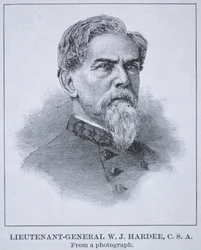 Portræt af generalløjtnant W.J. Hardee (1815-73) (litho)