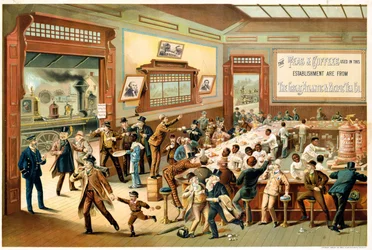 Plakat, der annoncerer Great Atlantic & Pacific Tea Co., 1886