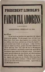 Præsident Lincolns farveltale til sine gamle naboer, Springfield, 12. februar 1861