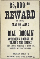 Belønningsplakat for Bill Doolin (1858-96) (litho)