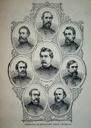 Syv portrætter af fremtrædende generaler fra unionshæren (litho)