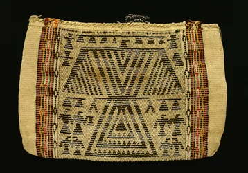 Opbevaringspose, Potawatomi, ca. 1890 (bomuldsgarn og uldgarn) (se også 340992)