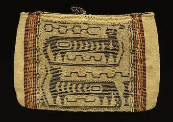 Opbevaringspose, Potawatomi, ca. 1890 (bomuldsgarn og uldgarn) (se også 340993)