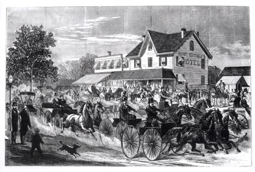 Gadescene i New York, illustration fra New York i det nittende århundrede