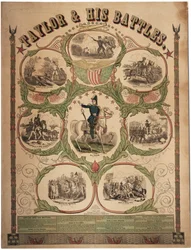 Taylor og hans kampe, trykt af Rufus Blanchard fra Cincinnati og udgivet af Ensign & Thayer, New York, 1847