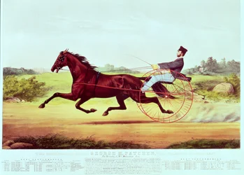 The Celebrated Horse, George M. Patchen, The Champion of the Turf, graveret af Nathaniel Currier (1813-88) og James Merritt Ives (1824-95), 1860