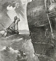 The Light-Ship and Incoming Steamer, frontispice-illustration fra Appletons Journal, 4. maj 1872