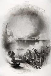 Titelsideillustration af angrebet på Fort Sumter i 1861, fra 