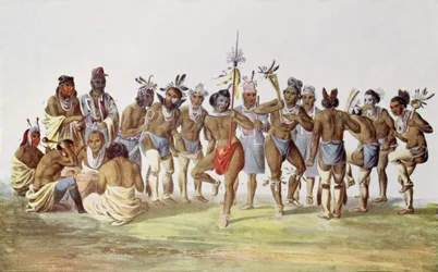 War Dance of the Sauks and Foxes, illustration fra 