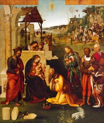 Tilbedelse af magi, af Amico Aspertini (1475-1552)