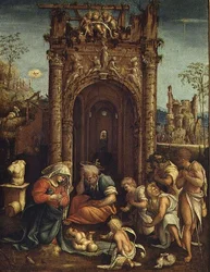 Tilbedelse af hyrderne, ca. 1530 (olie på panel)