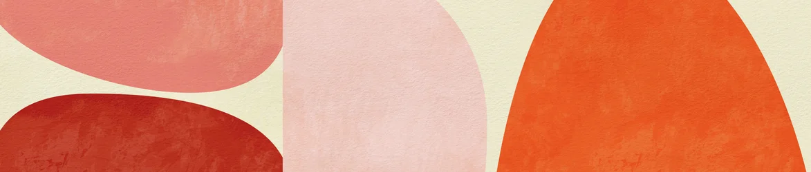 Varme pastelfarver og geometriske mønstre