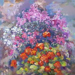 Farverig haveblomstring