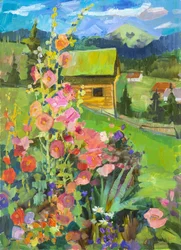 Farverig havehytte