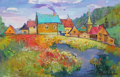Den livlige landsby River Meadow