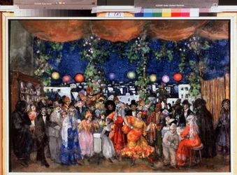 Karneval i Spanien (Karneval i Spanien). Maleri af Anatoly Afanasyevich Arapov (1876-1949). Olie på pap, 68,5 x 98,5 cm