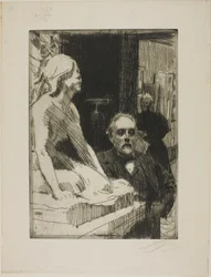 Pontus Fürstenberg og hans kone (stående nær Hasselbergs "Frø")