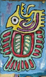 MYTHOLOGICAL FIGURE OF LATIN AMERICA, 2012 (akryl på jutelærred spændt op på en træramme)
