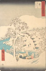1855, Sanchu Yamanaka no Sato, Miyaji-bjerget, 7. port, solrigt år. , 7. port i solskinsår 1855.