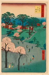 Nippori, Temple Gardens (Nippori, Jiin No Rinsen) Fra Series One Hundred Berømte udsigter over Edo