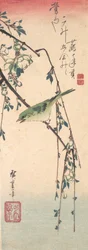 Sanger på en blommegren, ca. 1835., ca. 1835.