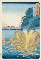 Huler ved Enoshima, Sagami-provinsen (træbloktryk)