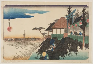 East Slope ved Kanda My?jinn Shrine (Kanda My?jin Higashizawa) (træbloktryk i farver)