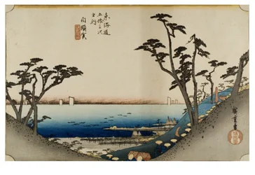 Shirasuka: Udsigt over Shiomizaka fra serien The Fifty-three Stations of the Tokaido, ca. 1831-1834 (træsnit på papir)