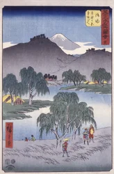 Station 36, Goyu; Kyoka Tokaido-serien (træbloktryk i farver)