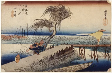 Yokkaichi (Station #44) (træbloktryk i farver)